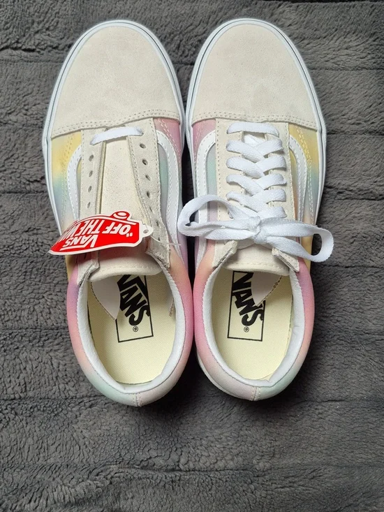 Vans Old Skool Unisex Aura Shift Suede Beige & Pastel Sneakers SZ 6.5 M/8 W, NWT - Picture 4 of 14